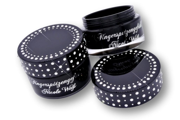 100 ml-Leertiegel mit Glitzersteinen